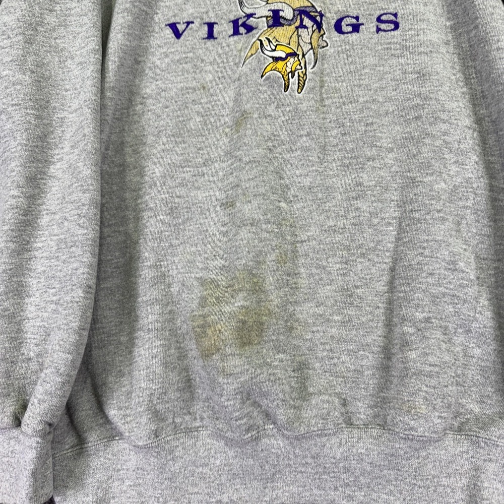 Vintage Minnesota Vikings Sweatshirt Boys XL Gray NFL Football Starter Logo 90s - Picture 7 of 10